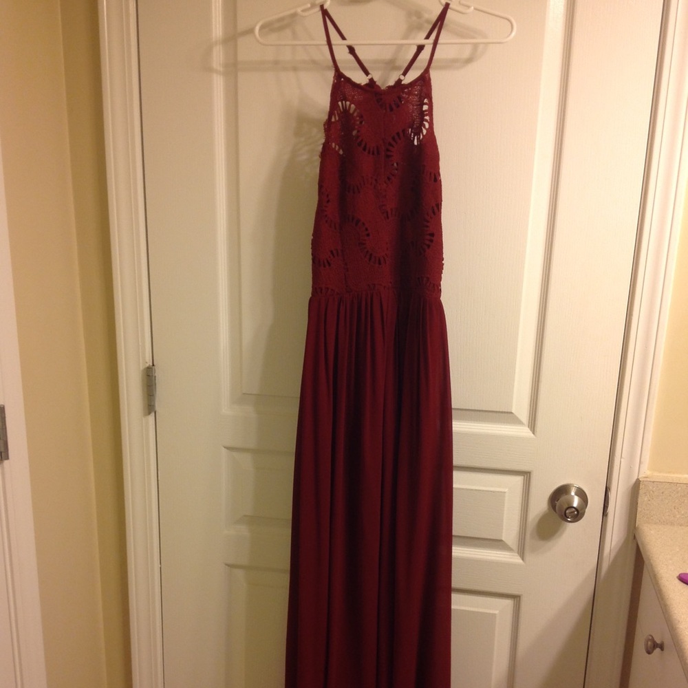 Burgundy long  dress